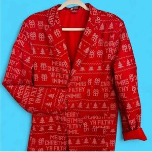 "Merry Christmas Ya Filthy Animal" Blazer
- Men's/Unisex S